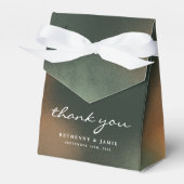 Groene ombre Boho - minimalistische bruiloft Bedankdoosjes (Voorkant Zijde)