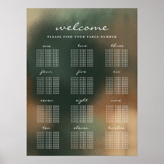 Groene ombre Boho - minimalistische weddenschapenk Poster (Voorkant)