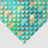 Groene Ombre-Folie en gouden Glitter Mermaid Scale Tissuepapier (Detail)