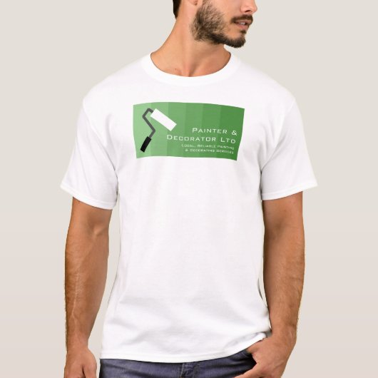 Groene ombre & Paint Roller, schilder & decorator T-shirt (Voorkant)