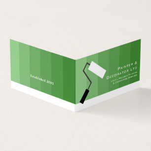 Groene ombre & Paint Roller, schilder & decorator Visitekaartjes