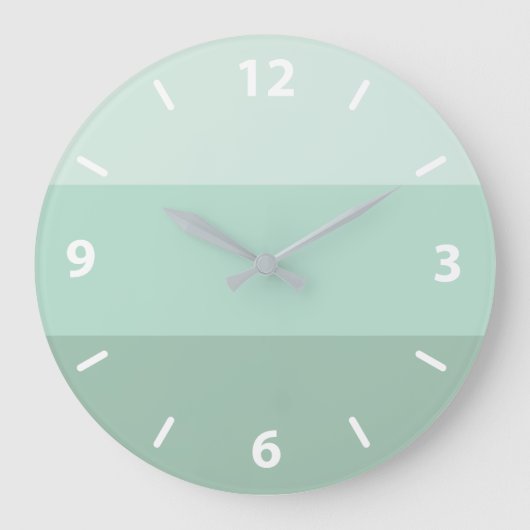 Groene Ombre Striped Large Clock Grote Klok (Voorkant)