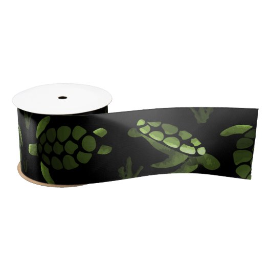 Groene Ombre Waterverf Zee Turtle Print Lint (Spoel)