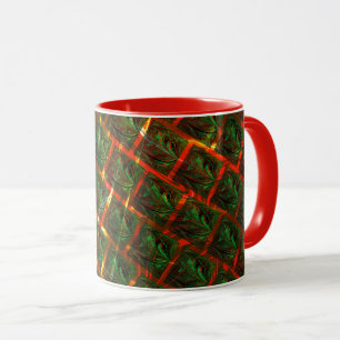 'Groene omgezette ogen', krassen of rood raster. Mok