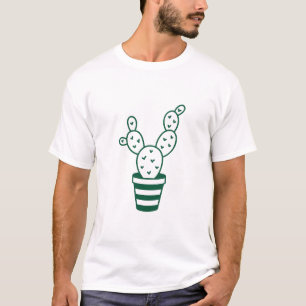 Groene Omlijste Cactus Grafische Wit T-shirt