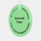 Groene omloop voor zakelijke kerstverlichting glas ornament (Voorkant links)