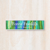 Groene Onderwater Alcohol Inkten Kunst Bureaunaamb Deurbordje (Voorkant)