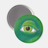 Groene oog dinosaurus draak ogre art Onthouden Magneet (Voorkant / Achterkant)