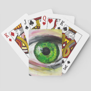 Groene Oog Schildering Pokerkaarten