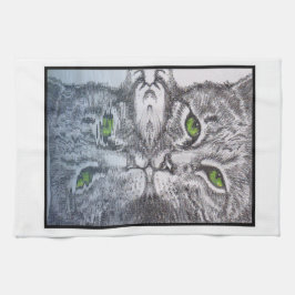 Groene oogkatten theedoek
