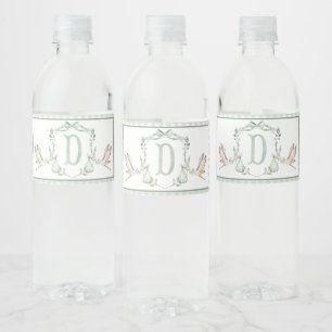 Groene ooievaar Baby shower waterflesetiketten Waterfles Etiket