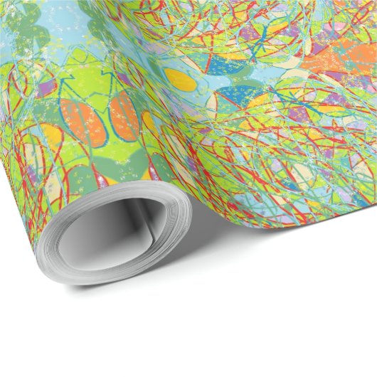 Groene Oost-Indische stijl met abstracte kunst Cadeaupapier (Rol Hoek)