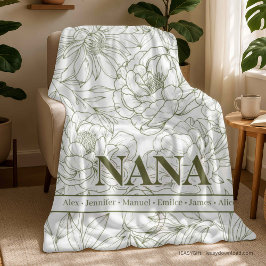Groene op maat gemaakte NANA-namen Fleece Deken