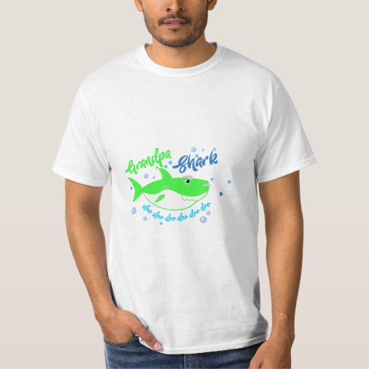 Groene Opa Haai Doo Doo Doo T-shirt (Voorkant)