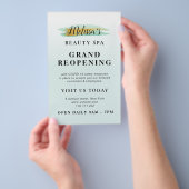 GROENE OPENING | trendy goudblauwe schoonheidsspa Flyer (Hand)