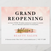 GROENE OPENING | trendy goudroze schoonheidssalon Flyer (Voorkant)