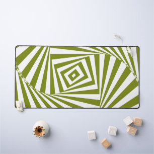 Groene Optical Illusion Desk Mat – Modern 3D