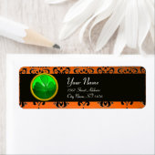 GROENE ORANJE DAMASK MET SHAMROCK, zwart Etiket (Insitu)