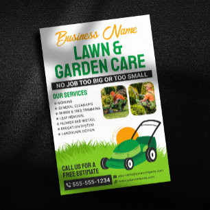 Groene & Oranje Gazon & Tuinverzorging Maaier Mulc Flyer