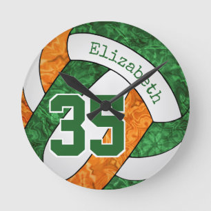 groene oranje girale volleybalzaal op maat ronde klok