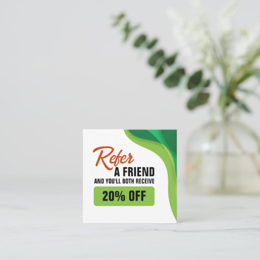 Groene & Oranje Lawncare Landscaping & Lawn Servic Aanbevelingskaartje (Staand voorkant)