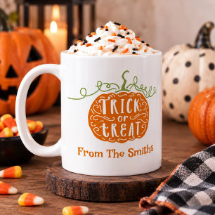 Groene Oranje Pompoen Trick or Treat Halloween Koffiemok
