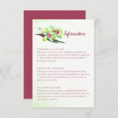 Groene Orchidee Marsala Bruiloft Informatie Kaarte Informatiekaartje (Voorkant / Achterkant)