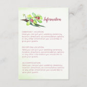 Groene Orchidee Marsala Bruiloft Informatie Kaarte Informatiekaartje (Voorkant)