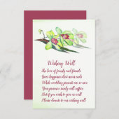 Groene Orchidee Marsala Bruiloft Wishing Well Kaar Informatiekaartje (Voorkant / Achterkant)