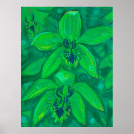 Groene orchidee, Tropische bloemenpasta's Poster