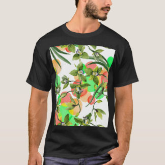 Groene orchideeën: waterverf bloemennaadloos. t-shirt
