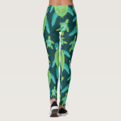 Groene ornamenten schildpadden:  patroon. leggings (Achterkant)