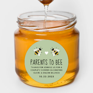 Groene ouders om Baby shower te beken Ronde Sticker