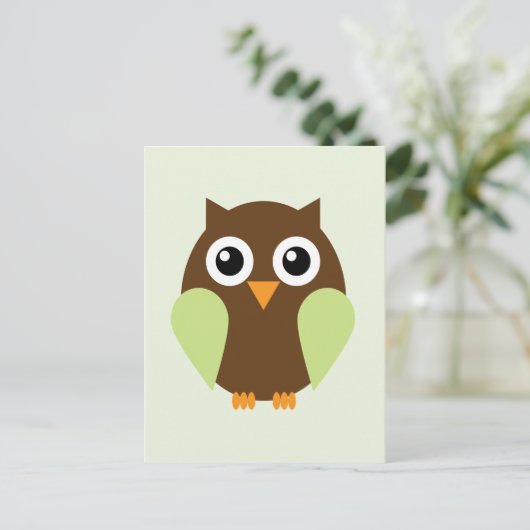 Groene Owl Briefkaart (Staand voorkant)