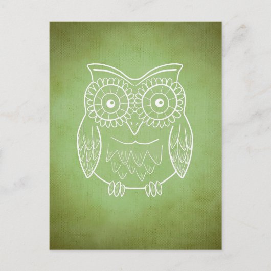 Groene Owl Briefkaart (Voorkant)