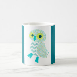 Groene Owl met blauwe grenzen mok