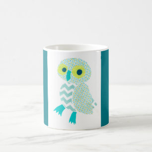 Groene Owl met blauwe grenzen mok
