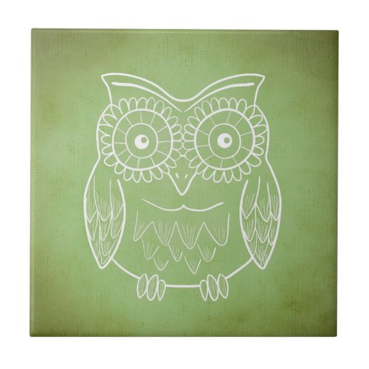 Groene Owl Tegeltje (Voorkant)
