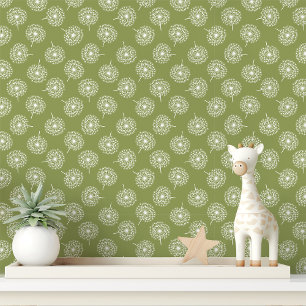 Groene Paardenbloem Behang