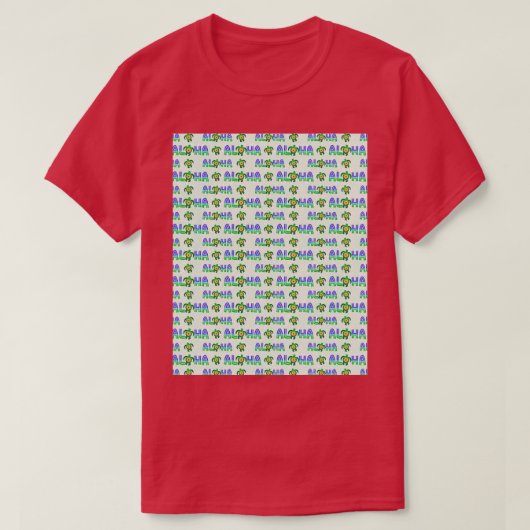 Groene Paarse Aloha Hawaiian Tropical Turtle Graph T-shirt (Design voorkant)
