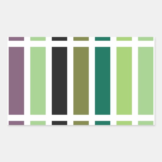 Groene Paarse Black Hues Rechthoekige Sticker (Voorkant)