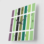 Groene Paarse Black Hues Vierkante Klok (Hoek)