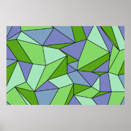 Groene Paarse extra grote afdruk "Vermindert" Poster