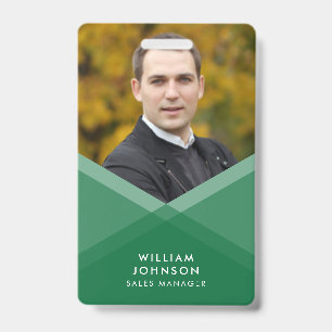 Groene Paarse gelaagde geometrische foto Badge