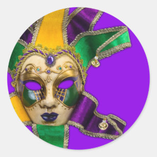 Groene Paarse Gouden Maskerade Feest Stickers