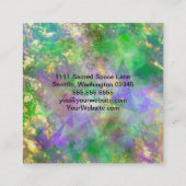 Groene Paarse goudontracten Vierkante Visitekaartje (Achterkant)