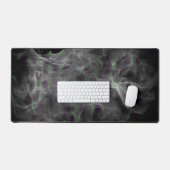 Groene Paarse Rook en Vlammen Abstracte Kunstmat Bureaumat (Keyboard & Muis)