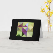 Groene Paarse Tones Quilt Square Note Kaart (Gele Bloem)