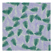 Groene Paarse varen bladeren retro jaren 70 bloeme Perfect Poster (Voorkant)