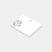 Groene Paarse Waterverf Blooms Monogram Post-it® Notes (Schuin)